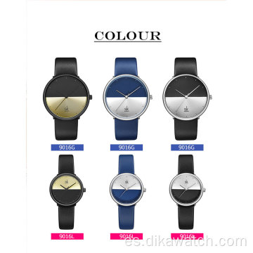 Relojes de pareja de moda de marca superior SK para hombres y mujeres, reloj de cuarzo de lujo minimalista con correa de cuero, reloj de pulsera informal para pareja